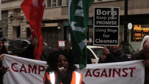Tube cleaners' protest leader, Clara Osagiede. Photo: Neil Roberts