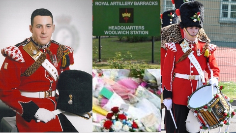 Family of Drummer Lee Rigby visit Woolwich to leave wreaths, messages and make their own tribute.