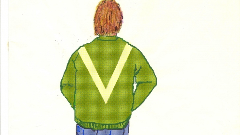 Artist’s impression of a man in a green ‘V’ jacket Met Police would like to trace Pic: Met Police
