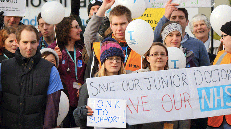 Junior doctor strike over government plans to impose the junior doctors’ contract will take place on April 26 and 27 Credit: