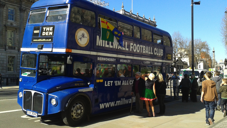 Millwall Supporters Bus. Pic; sarflondondunc (flickr)