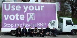 Unite Against Fascism protest against the BNP. Photo: UAF