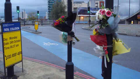 Brian Dorling died instantly after the crash at Bow roundabout.