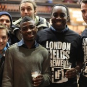 Real ale enthusiasts and brewers from London Fields Brewery Pic: Emma Finamore