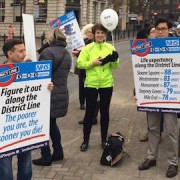 Patients and GPs have protested against the NHS funding cuts that could lead to the closure of The Limehouse Practice Pic: