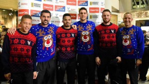 Palace stars in their Christmas jumpers Pic Crystal Palace FC Twitter