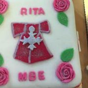 A celebratory cake for Rita Upchurch. Pic; RMBI.
