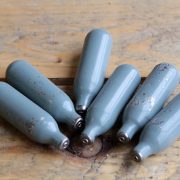 Empty laughing gas canisters.
